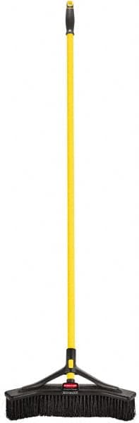 Rubbermaid - 18" Medium Duty Synthetic Push Broom - 3" Bristle Length, Foam Block, Threaded Handle Connection, Handle Included - Makers Industrial Supply