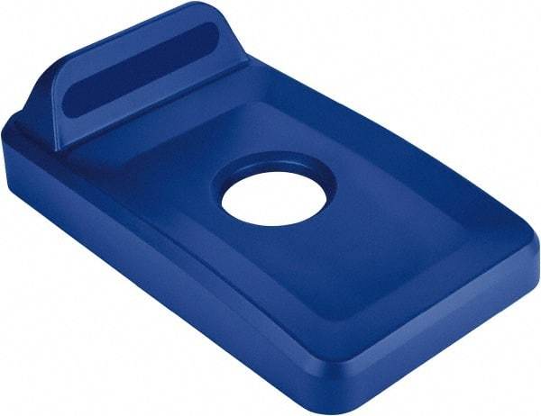 Rubbermaid - Rectangle Lid for Use with 23 Gal Rectangular Recycle Containers - Blue, Polypropylene, For Slim Jim Trash Cans - Makers Industrial Supply