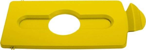 Rubbermaid - Rectangle Lid for Use with 23 Gal Rectangular Recycle Containers - Yellow, Polypropylene, For Slim Jim Trash Cans - Makers Industrial Supply