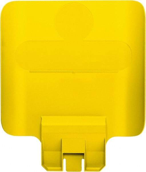 Rubbermaid - Square Lid for Use with 23 Gal Rectangular Recycle Containers - Yellow, Polypropylene, For Slim Jim Trash Cans - Makers Industrial Supply