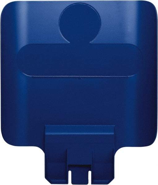 Rubbermaid - Square Lid for Use with 23 Gal Rectangular Recycle Containers - Blue, Polypropylene, For Slim Jim Trash Cans - Makers Industrial Supply