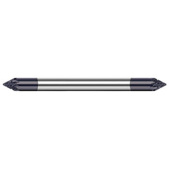 Harvey Tool - 1/8" Cut Diam, 1/8" Shank Diam, Solid Carbide Double Cut Flat Burr - Exact Industrial Supply