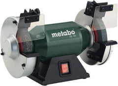 Metabo - 6" Wheel Diam x 3/4" Wheel Width, 0.4 hp Bench Grinder - 1/2" Arbor Hole Diam, 1 Phase, 3,570 Max RPM, 120 Volts - Makers Industrial Supply