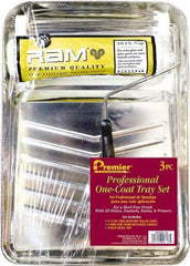 Premier Paint Roller - 14" Long, 3/8" Nap, Wall Paint Roller Set - 9" Wide, Steel Frame, Includes Paint Tray, Roller Cover & Frame - Makers Industrial Supply