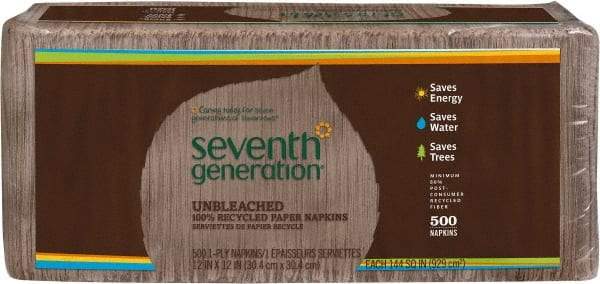 Seventh Generation - 12" Long x 12" Wide, Paper Napkins - 1 Ply, Brown - Makers Industrial Supply