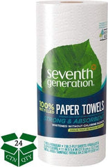 Seventh Generation - Perforated Roll of 2 Ply White Paper Towels - 11" Wide, No Added Dyes or Fragrances, 100% Recycled - Makers Industrial Supply