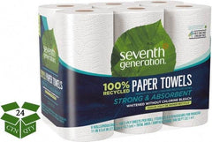 Seventh Generation - Perforated Roll of 2 Ply White Paper Towels - 11" Wide, No Added Dyes or Fragrances, 100% Recycled - Makers Industrial Supply