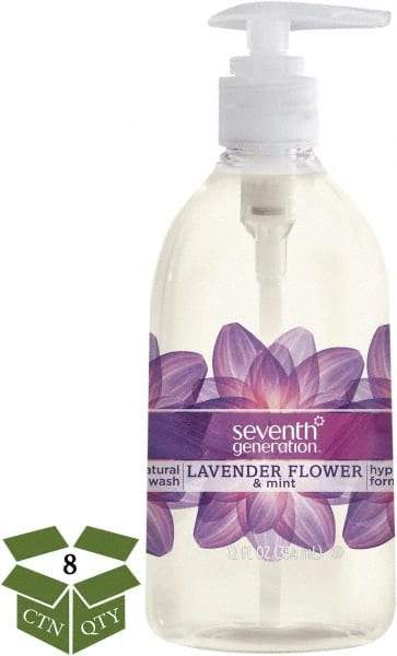 Seventh Generation - 12 oz Pump Bottle Liquid Soap - Clear, Lavender Flower & Mint Scent - Makers Industrial Supply