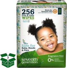 Seventh Generation - Pre-Moistened Baby Wipes - Refill, 7" x 7" Sheet Size, White - Makers Industrial Supply