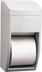 Bobrick - Standard Double Roll Plastic Toilet Tissue Dispenser - 6-1/4" Wide x 13-1/2" High x 6-7/8" Deep, Gray - Makers Industrial Supply