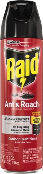 Raid - Pack of (12) 17.5-oz Aerosol Cans Ant, Roach, Silverfish, Spider & Waterbug Killer - Makers Industrial Supply