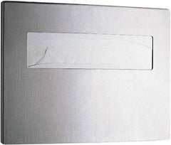 Bobrick - 250 Capacity Satin Stainless Steel Finish Stainless Steel Toilet Seat Cover Dispenser - 11-1/4" High x 15-3/4" Wide 2-/4" Deep, Holds 2 Half Fold Sleeves - Makers Industrial Supply