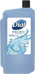 Dial - 1 L Cartridge Spring Water Body Wash - Translucent Blue, Fits Manual Liquid Dispensers - Makers Industrial Supply