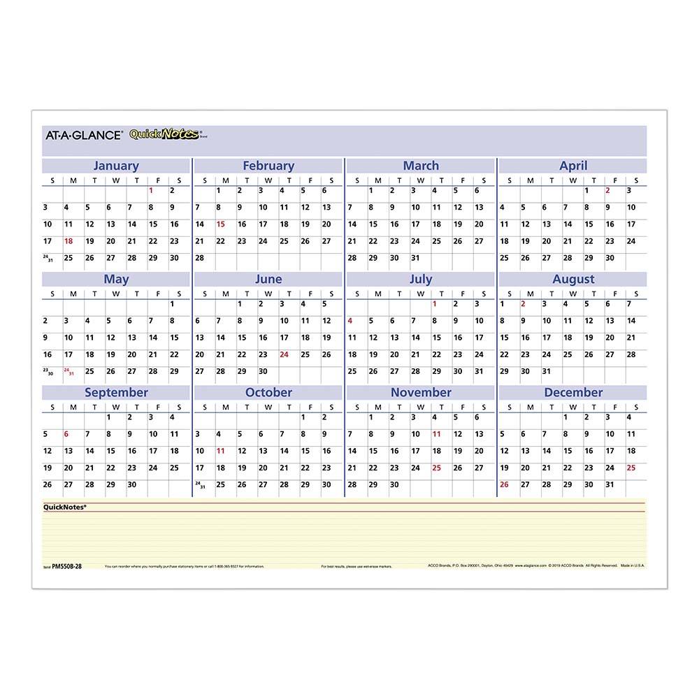 AT-A-GLANCE - Note Pads, Writing Pads & Notebooks Writing Pads & Notebook Type: Wall Calendar Size: 16 x 12 - Makers Industrial Supply