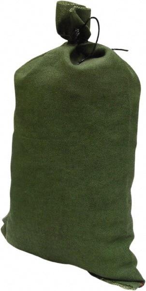 Made in USA - 14" Long x 26" High Sand Bag - Olive Green Acrylic, For Spill Containment - Makers Industrial Supply