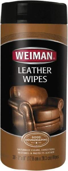 Weiman - Wipes Leather Cleaner - Unscented, Canister Container - Makers Industrial Supply