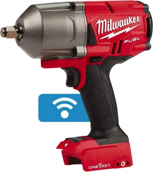 Milwaukee Tool - 1/2" Drive 18 Volt Pistol Grip Cordless Impact Wrench & Ratchet - 1,750 RPM, 0 to 2,100 BPM, 1,400 Ft/Lb Torque, Lithium-Ion Batteries Not Included - Makers Industrial Supply