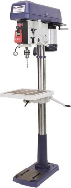 Palmgren - 17" Swing, Step Pulley Drill Press - 16 Speed, 1 hp, Single Phase - Makers Industrial Supply