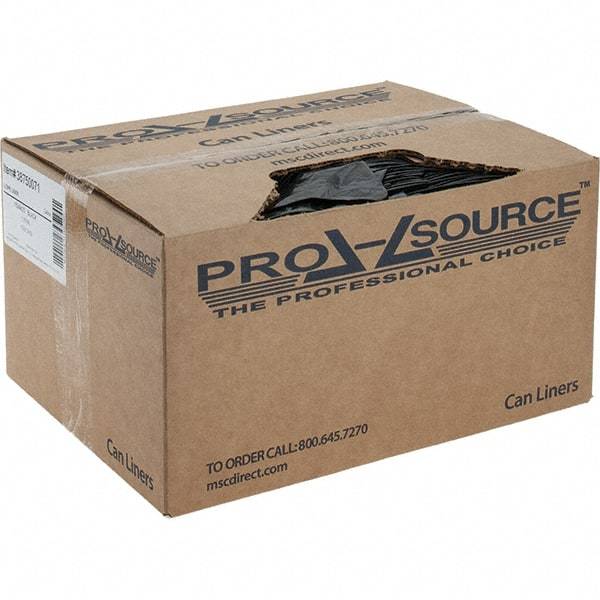 PRO-SOURCE - 1 mil Thick, Heavy-Duty Trash Bags - Linear Low-Density Polyethylene (LLDPE), Flat Pack Dispenser, 15" Wide x 23" High, Black - Makers Industrial Supply