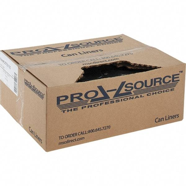 PRO-SOURCE - 1 mil Thick, Heavy-Duty Trash Bags - Linear Low-Density Polyethylene (LLDPE), Flat Pack Dispenser, 40" Wide x 46" High, Black - Makers Industrial Supply