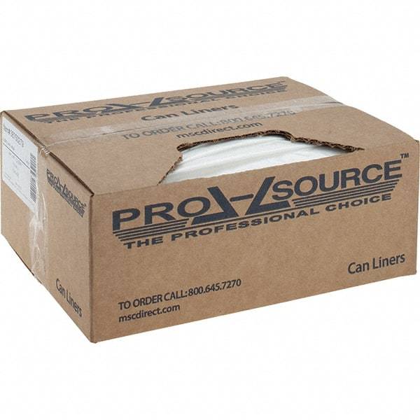 PRO-SOURCE - 1.5 mil Thick, Heavy-Duty Trash Bags - Linear Low-Density Polyethylene (LLDPE), Flat Pack Dispenser, 44" Wide x 47" High, Clear - Makers Industrial Supply