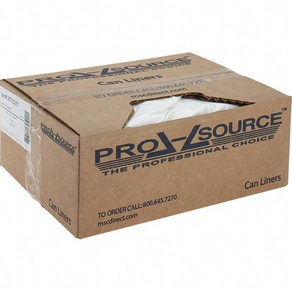 PRO-SOURCE - 2 mil Thick, Heavy-Duty Trash Bags - Linear Low-Density Polyethylene (LLDPE), Flat Pack Dispenser, 38" Wide x 48" High, Clear - Makers Industrial Supply