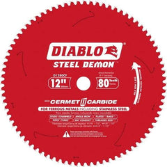 Freud - 12" Blade Diam, 80 Teeth, Carbide-Tipped Cold Saw Blade - 1" Arbor Hole Diam, 0.071" Blade Thickness - Makers Industrial Supply