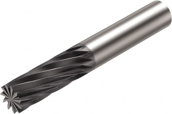 Sandvik Coromant - 12mm, 31.8mm LOC, 12mm Shank Diam, 82.5mm OAL, 11 Flute, Solid Carbide Square End Mill - Single End, Diamond Finish, Spiral Flute, 4° Helix, Centercutting, Right Hand Cut, Right Hand Flute, Series CoroMill Plura - Makers Industrial Supply