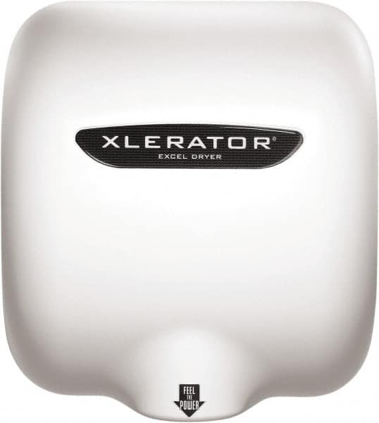 Excel Dryer - 1450 Watt White Finish Electric Hand Dryer - 110/120 Volts, 12.2 Amps, 11-3/4" Wide x 12-11/16" High x 6-11/16" Deep - Makers Industrial Supply