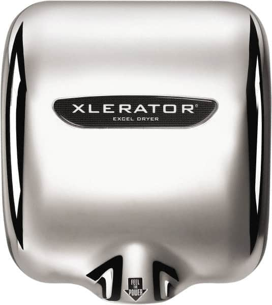 Excel Dryer - 1450 Watt Silver Finish Electric Hand Dryer - 110/120 Volts, 12.2 Amps, 11-3/4" Wide x 12-11/16" High x 6-11/16" Deep - Makers Industrial Supply