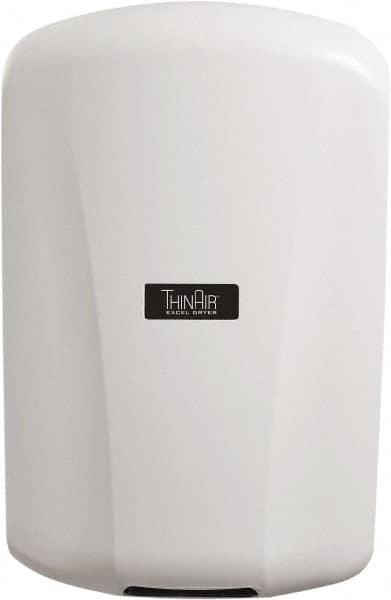 Excel Dryer - 915 Watt White Finish Electric Hand Dryer - 110/120 Volts, 7.7 Amps, 9-5/32" Wide x 13-15/16" High x 4" Deep - Makers Industrial Supply