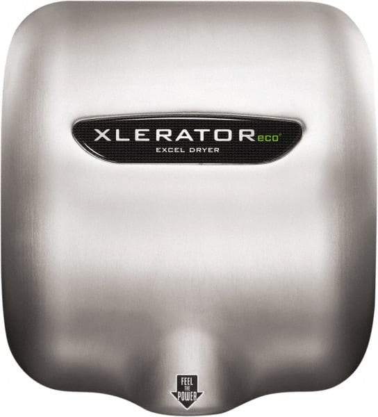 Excel Dryer - 500 Watt Silver Finish Electric Hand Dryer - 208/277 Volts, 2.2 Amps, 11-3/4" Wide x 12-11/16" High x 6-11/16" Deep - Makers Industrial Supply