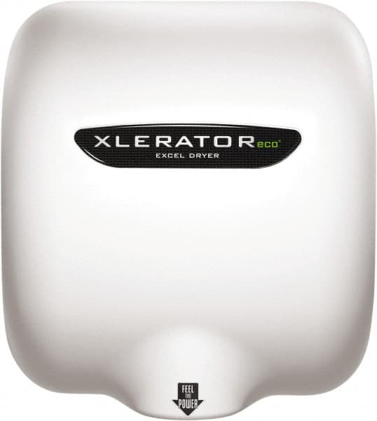 Excel Dryer - 530 Watt White Finish Electric Hand Dryer - 110/120 Volts, 4.5 Amps, 11-3/4" Wide x 12-11/16" High x 6-11/16" Deep - Makers Industrial Supply