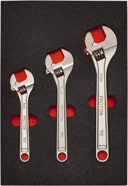 Proto - 3 Piece, 8" to 12", Spline Combination Wrench Set - Inch Measurement Standard, Satin Finish, Comes in Roll Pouch - Makers Industrial Supply