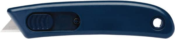 Martor USA - Retractable Utility Knife - Black & Blue Poly-Steel Handle, 1 Blade Included - Makers Industrial Supply