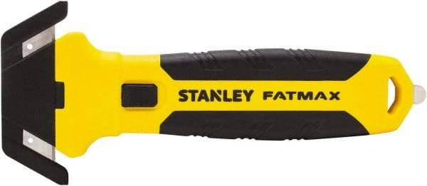 Stanley - Recessed/Concealed Fixed Blade Safety Cutter - 0.2165" Steel Blade, Yellow & Black Bi-Material Handle, 1 Blade Included - Makers Industrial Supply