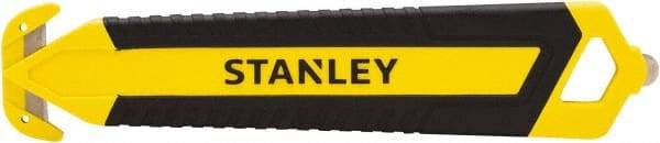 Stanley - Recessed/Concealed Fixed Blade Safety Cutter - 0.2145" Steel Blade, Yellow & Black Bi-Material Handle, 1 Blade Included - Makers Industrial Supply