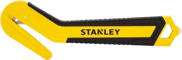 Stanley - Recessed/Concealed Fixed Blade Safety Cutter - 0.394" Steel Blade, Yellow & Black Bi-Material Handle, 1 Blade Included - Makers Industrial Supply