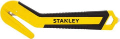 Stanley - Recessed/Concealed Fixed Blade Safety Cutter - 0.394" Steel Blade, Yellow & Black Bi-Material Handle, 1 Blade Included - Makers Industrial Supply