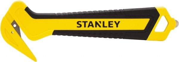 Stanley - Recessed/Concealed Fixed Blade Safety Cutter - 0.372" Steel Blade, Yellow & Black Bi-Material Handle, 1 Blade Included - Makers Industrial Supply