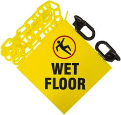 PRO-SAFE - 3' Long x 2" Wide Plastic Wet Floor Sign Kit - Yellow - Makers Industrial Supply