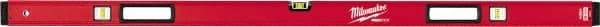 Milwaukee Tool - 59" Long 3 Vial Box Beam Level - Aluminum, Red, 1 Level & 2 Plumb Vials - Makers Industrial Supply