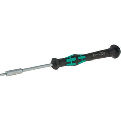 Wera - 1.5mm Solid Shaft Precision Nutdriver - Cushion Grip Handle, 6-1/4" OAL - Makers Industrial Supply