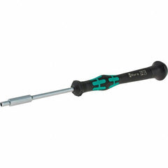 Wera - 2.5mm Solid Shaft Precision Nutdriver - Cushion Grip Handle, 6-1/4" OAL - Makers Industrial Supply