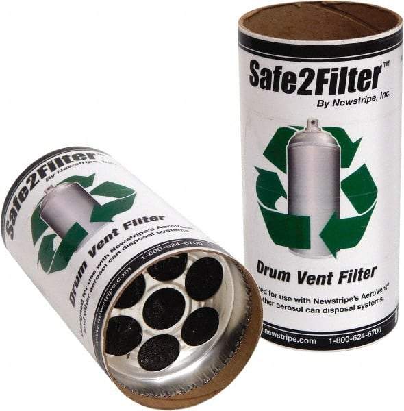 Made in USA - Trash Compactor/Crusher Filter Replacement - 4" Wide x 8" Long x 8" High, For 10004841 Single Carbon Filter Assemblies, 10004840 Aerovent Can Disposal Systems - Makers Industrial Supply