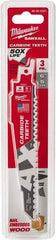 Milwaukee Tool - 6" Long x 1" Thick, Carbide Reciprocating Saw Blade - Tapered Profile, 5 TPI, Toothed Edge, Universal Shank - Makers Industrial Supply