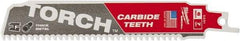 Milwaukee Tool - 6" Long x 1" Thick, Carbide Reciprocating Saw Blade - Straight Profile, 7 TPI, Toothed Edge, Universal Shank - Makers Industrial Supply