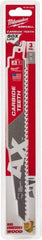 Milwaukee Tool - 9" Long x 1" Thick, Carbide Reciprocating Saw Blade - Tapered Profile, 6 TPI, Toothed Edge, Universal Shank - Makers Industrial Supply