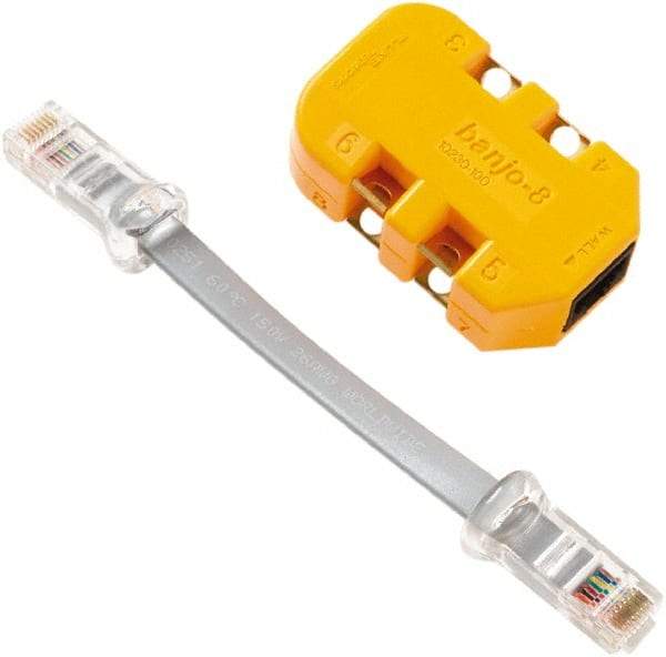 Fluke Networks - Yellow Electrical Test Equipment Modular Adapter - Use with Telephone Test Sets - Makers Industrial Supply