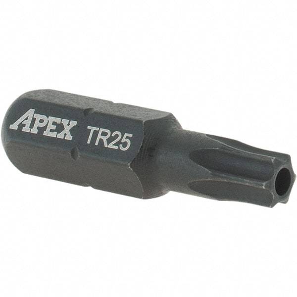 Apex - 1/4" Drive TT25/TT27 Tamperproof Torx Screwdriver Bit - 1" OAL, Insert Bit - Makers Industrial Supply